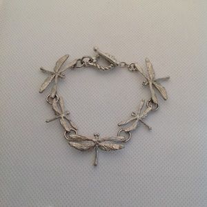 Maurice Milleur Dragonfly Pewter Bracelet Signed